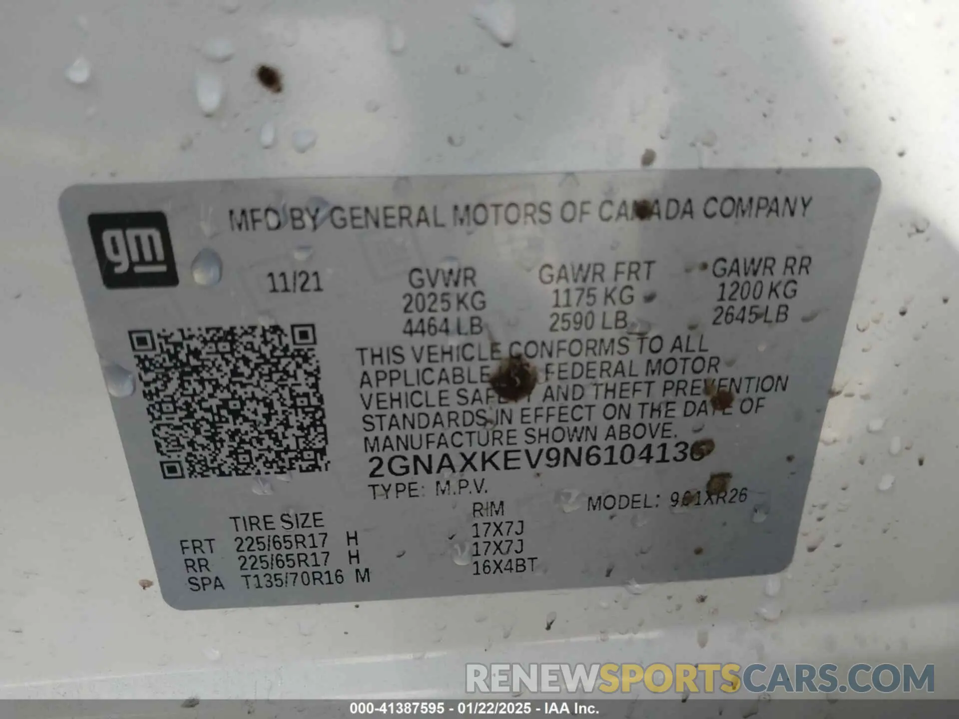 9 Photograph of a damaged car 2GNAXKEV9N6104136 CHEVROLET EQUINOX 2022