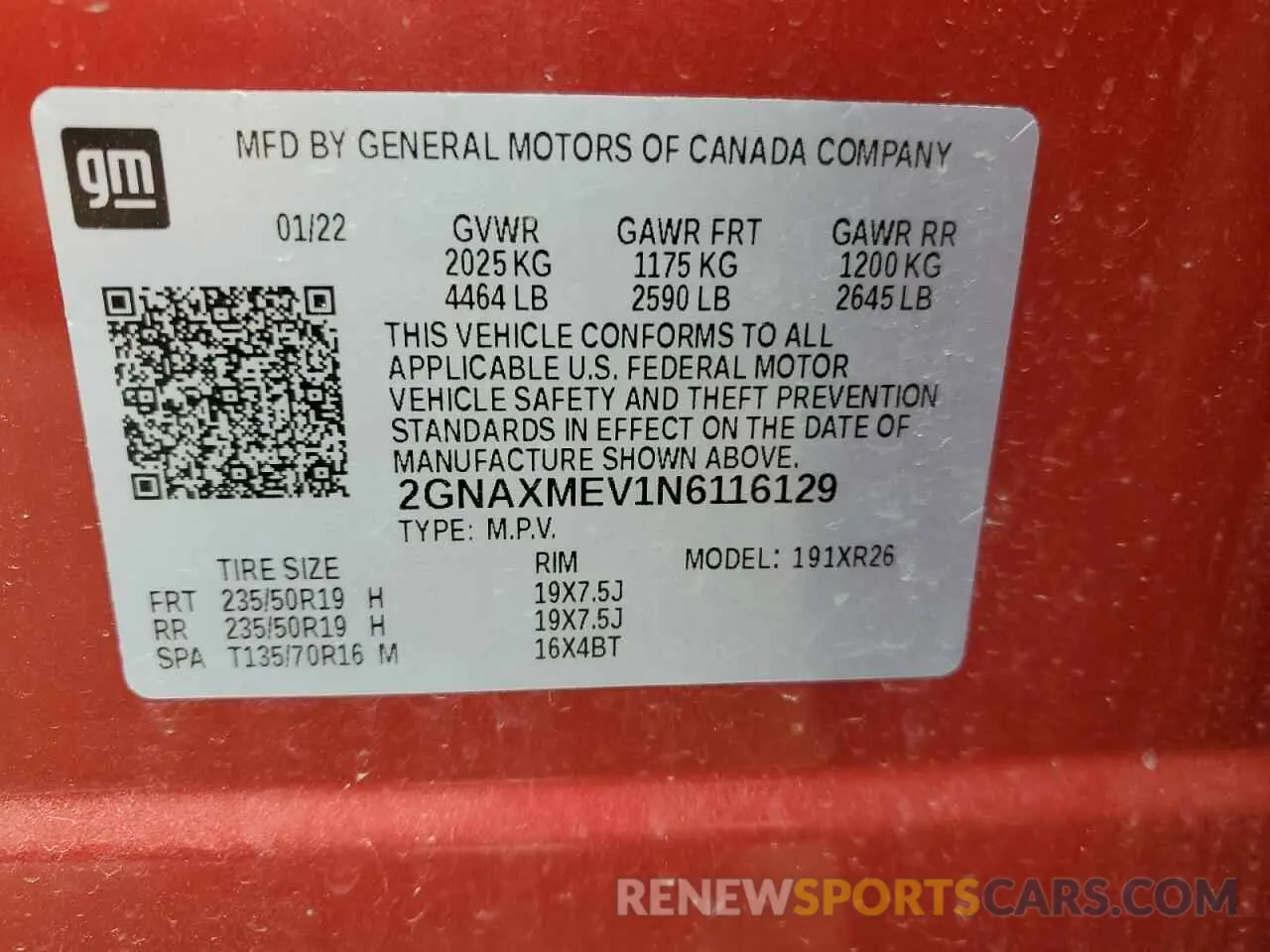14 Photograph of a damaged car 2GNAXMEV1N6116129 CHEVROLET EQUINOX 2022