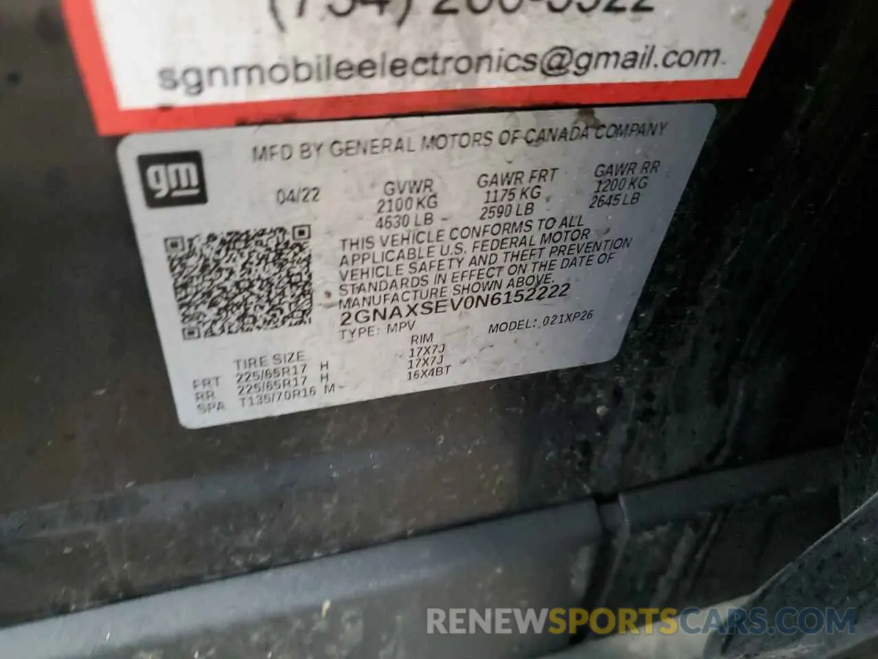 14 Photograph of a damaged car 2GNAXSEV0N6152222 CHEVROLET EQUINOX 2022