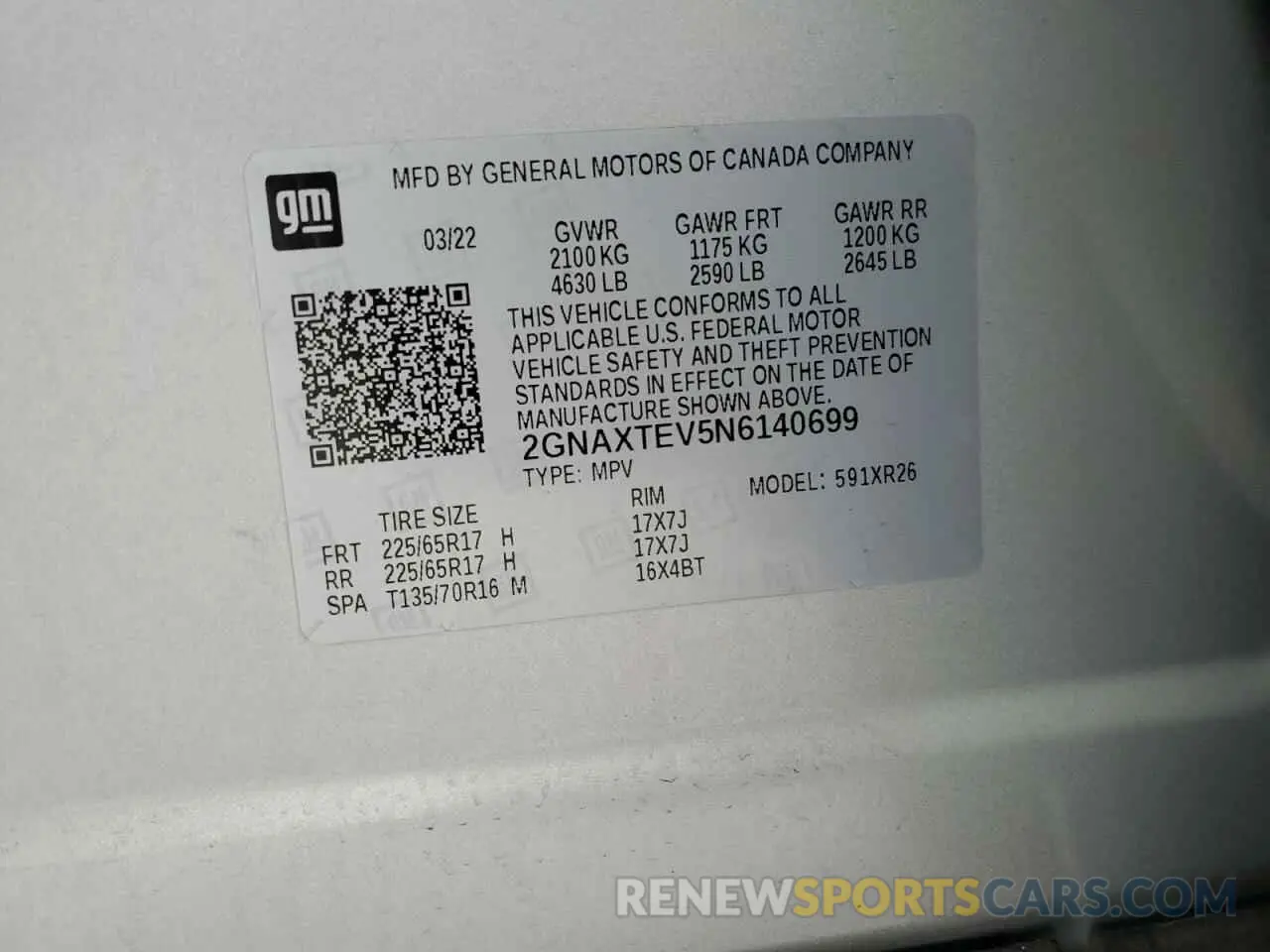 12 Photograph of a damaged car 2GNAXTEV5N6140699 CHEVROLET EQUINOX 2022