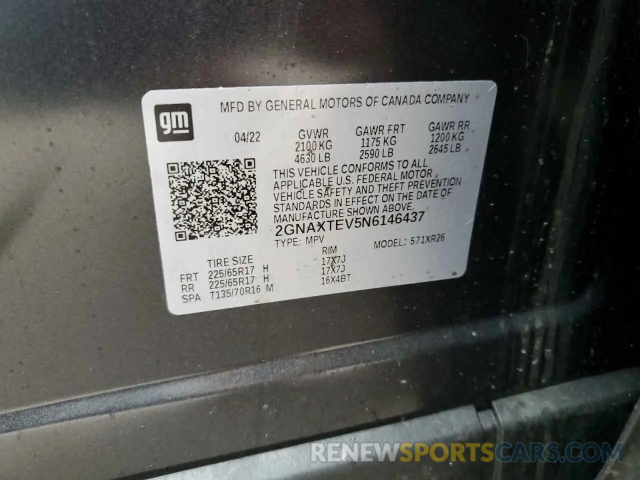 13 Photograph of a damaged car 2GNAXTEV5N6146437 CHEVROLET EQUINOX 2022