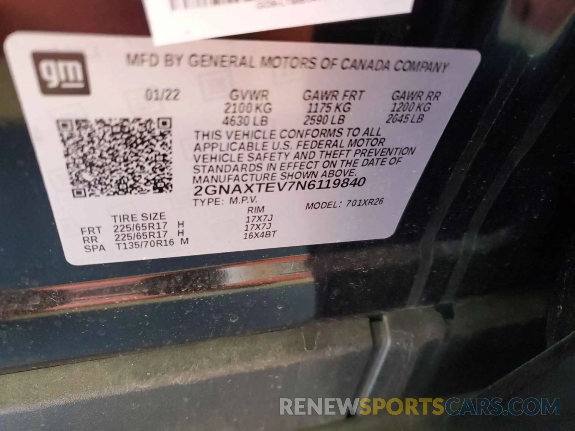 9 Photograph of a damaged car 2GNAXTEV7N6119840 CHEVROLET EQUINOX 2022