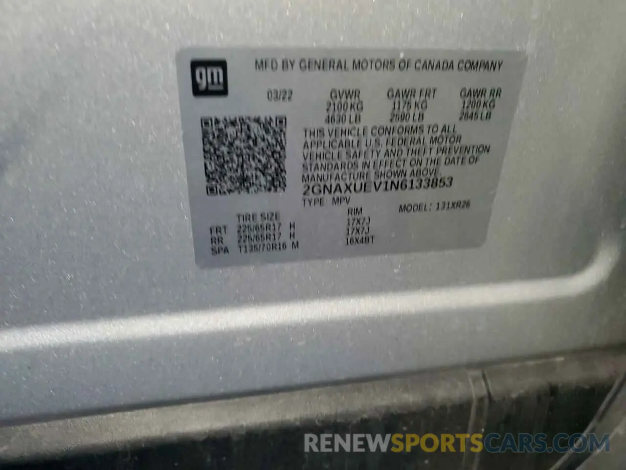 15 Photograph of a damaged car 2GNAXUEV1N6133853 CHEVROLET EQUINOX 2022