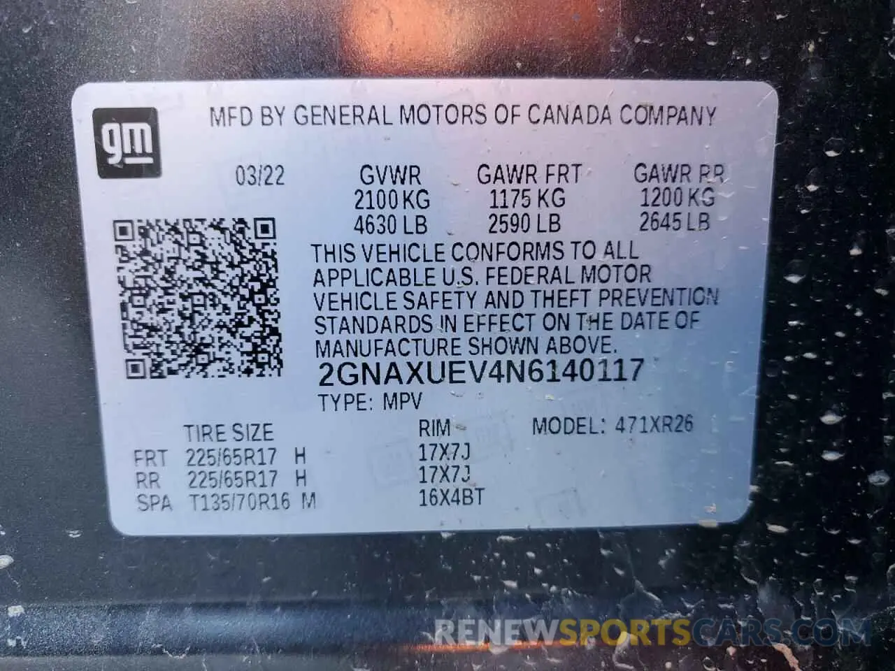 15 Photograph of a damaged car 2GNAXUEV4N6140117 CHEVROLET EQUINOX 2022