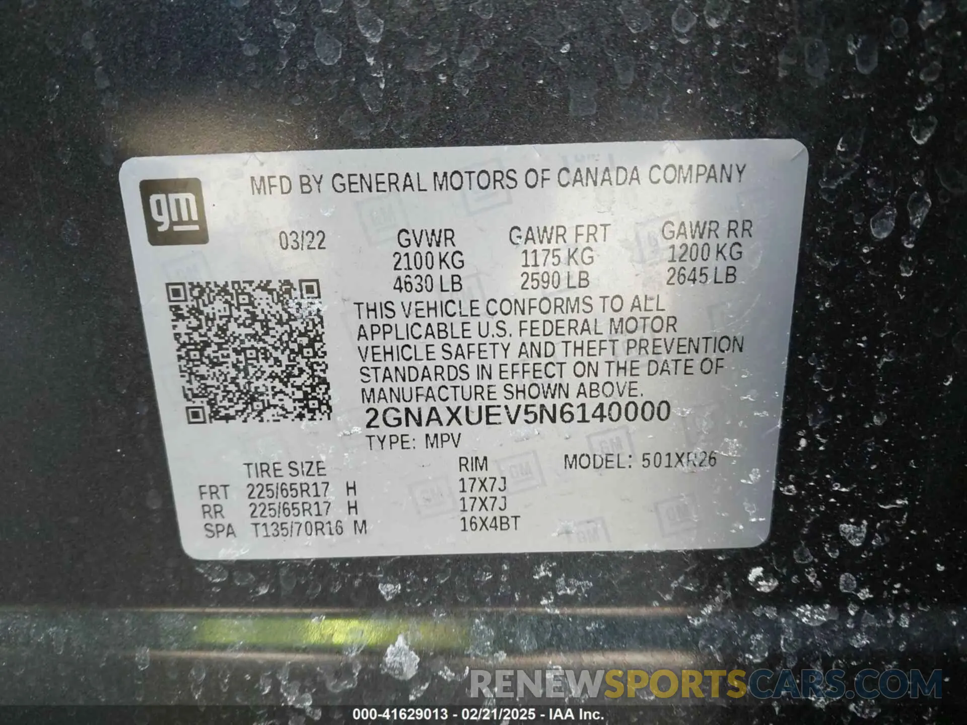 9 Photograph of a damaged car 2GNAXUEV5N6140000 CHEVROLET EQUINOX 2022