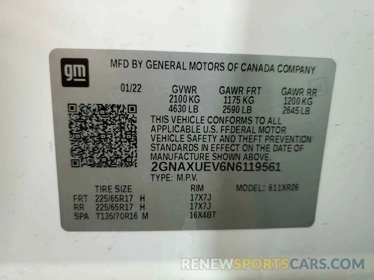 13 Photograph of a damaged car 2GNAXUEV6N6119561 CHEVROLET EQUINOX 2022