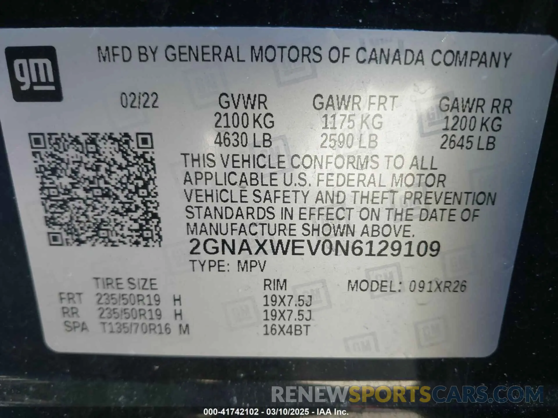 9 Photograph of a damaged car 2GNAXWEV0N6129109 CHEVROLET EQUINOX 2022