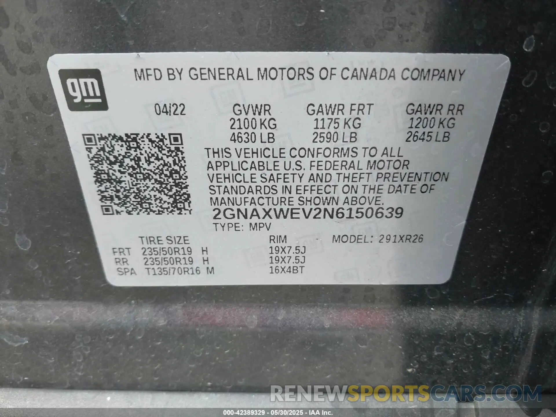 9 Photograph of a damaged car 2GNAXWEV2N6150639 CHEVROLET EQUINOX 2022