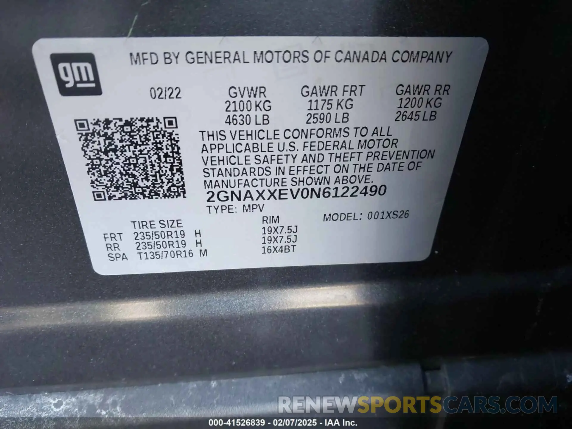 9 Photograph of a damaged car 2GNAXXEV0N6122490 CHEVROLET EQUINOX 2022