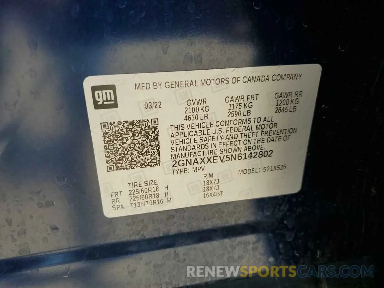 15 Photograph of a damaged car 2GNAXXEV5N6142802 CHEVROLET EQUINOX 2022