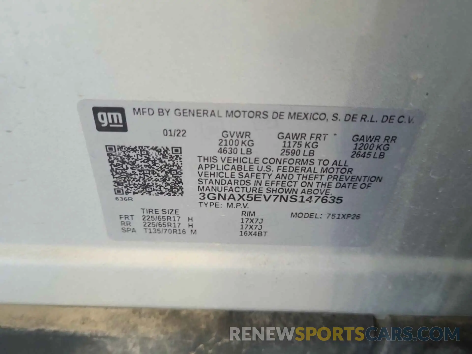 10 Photograph of a damaged car 3GNAX5EV7NS147635 CHEVROLET EQUINOX 2022