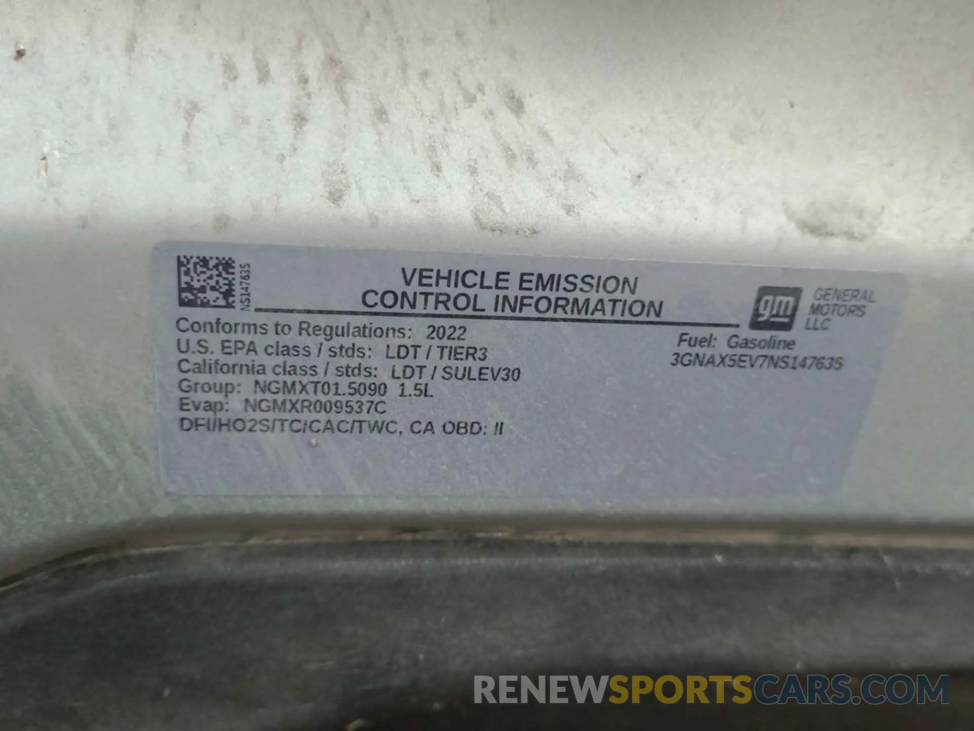 14 Photograph of a damaged car 3GNAX5EV7NS147635 CHEVROLET EQUINOX 2022