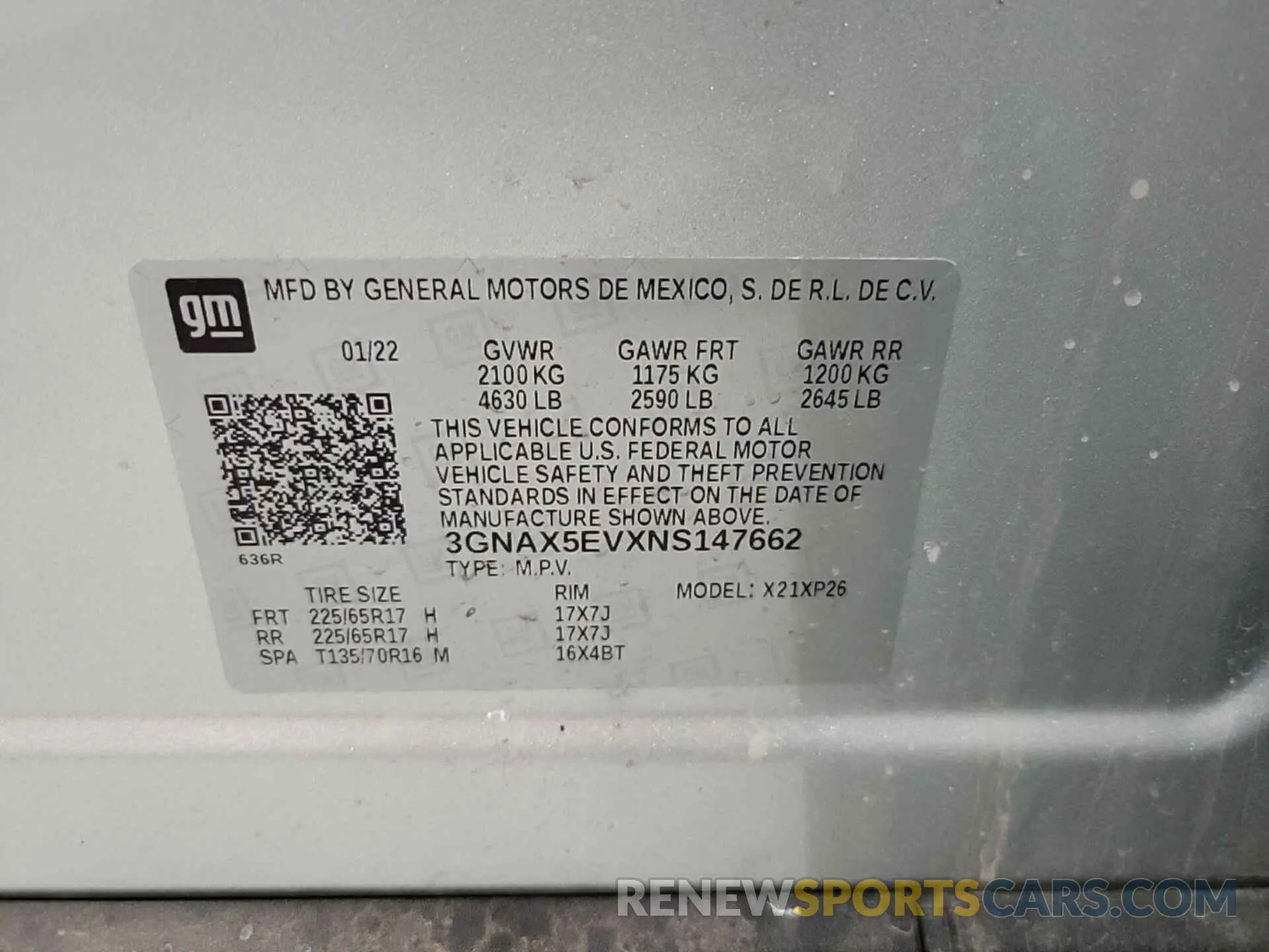 8 Photograph of a damaged car 3GNAX5EVXNS147662 CHEVROLET EQUINOX 2022