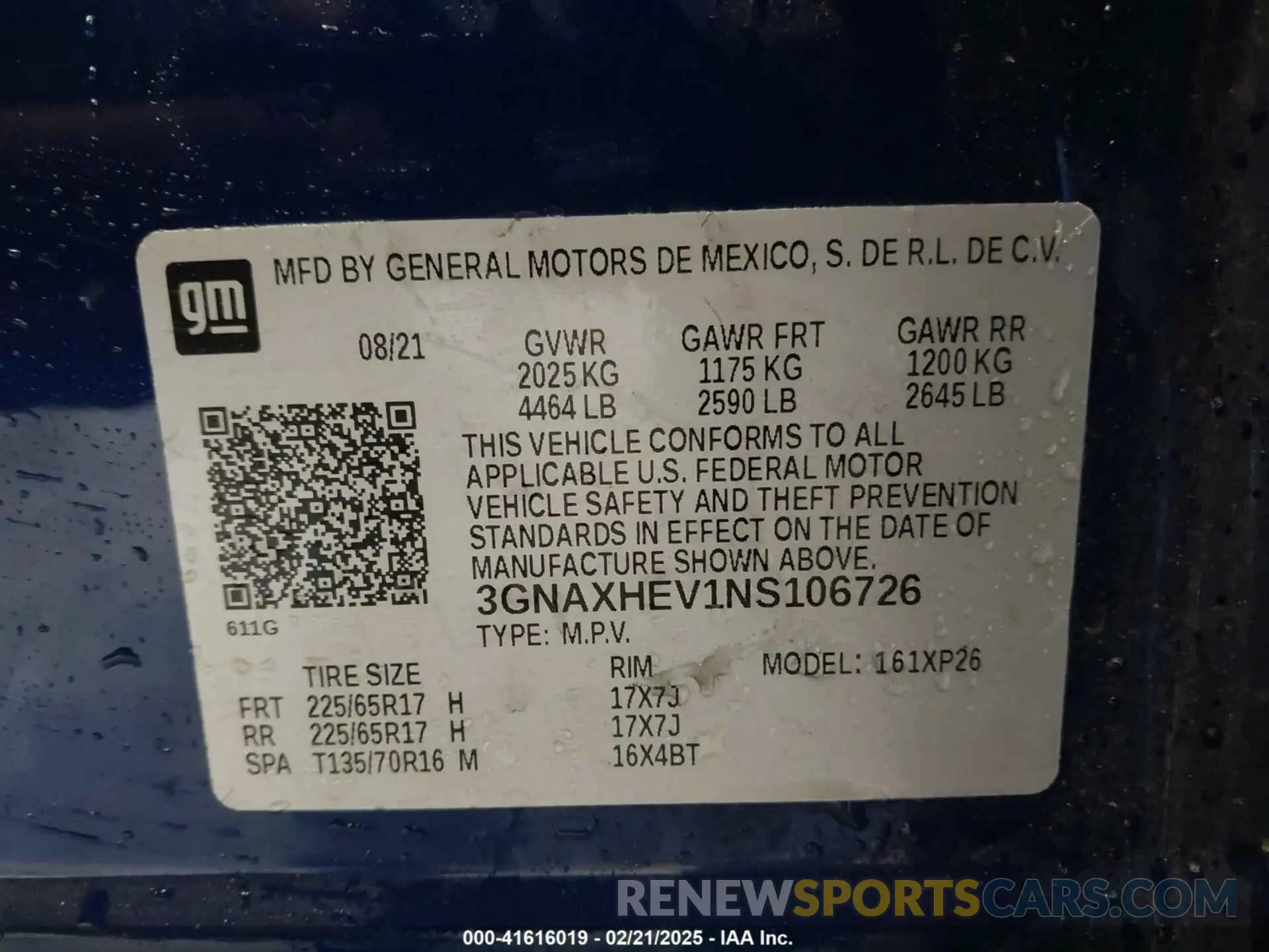 9 Photograph of a damaged car 3GNAXHEV1NS106726 CHEVROLET EQUINOX 2022
