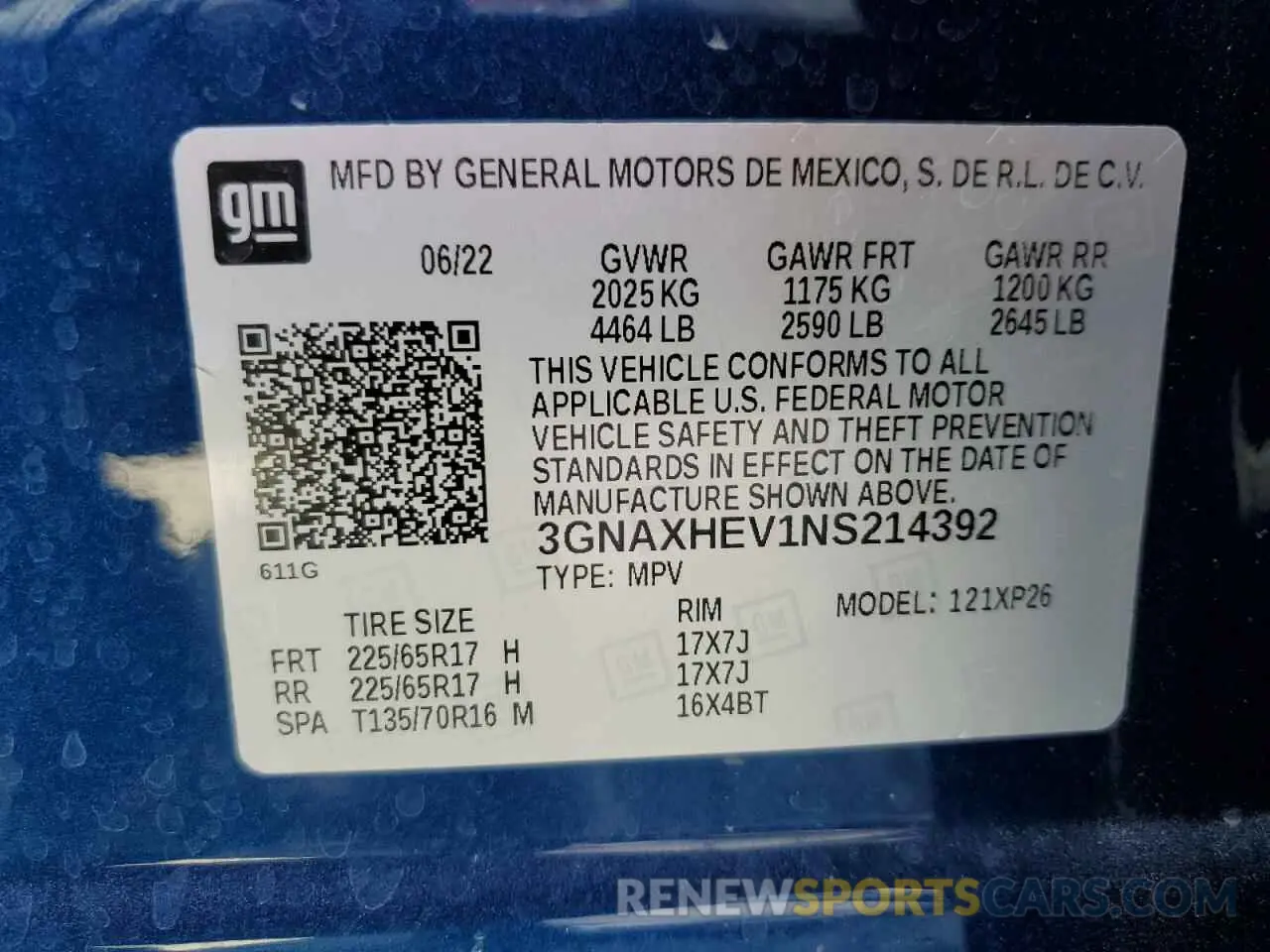 14 Photograph of a damaged car 3GNAXHEV1NS214392 CHEVROLET EQUINOX 2022