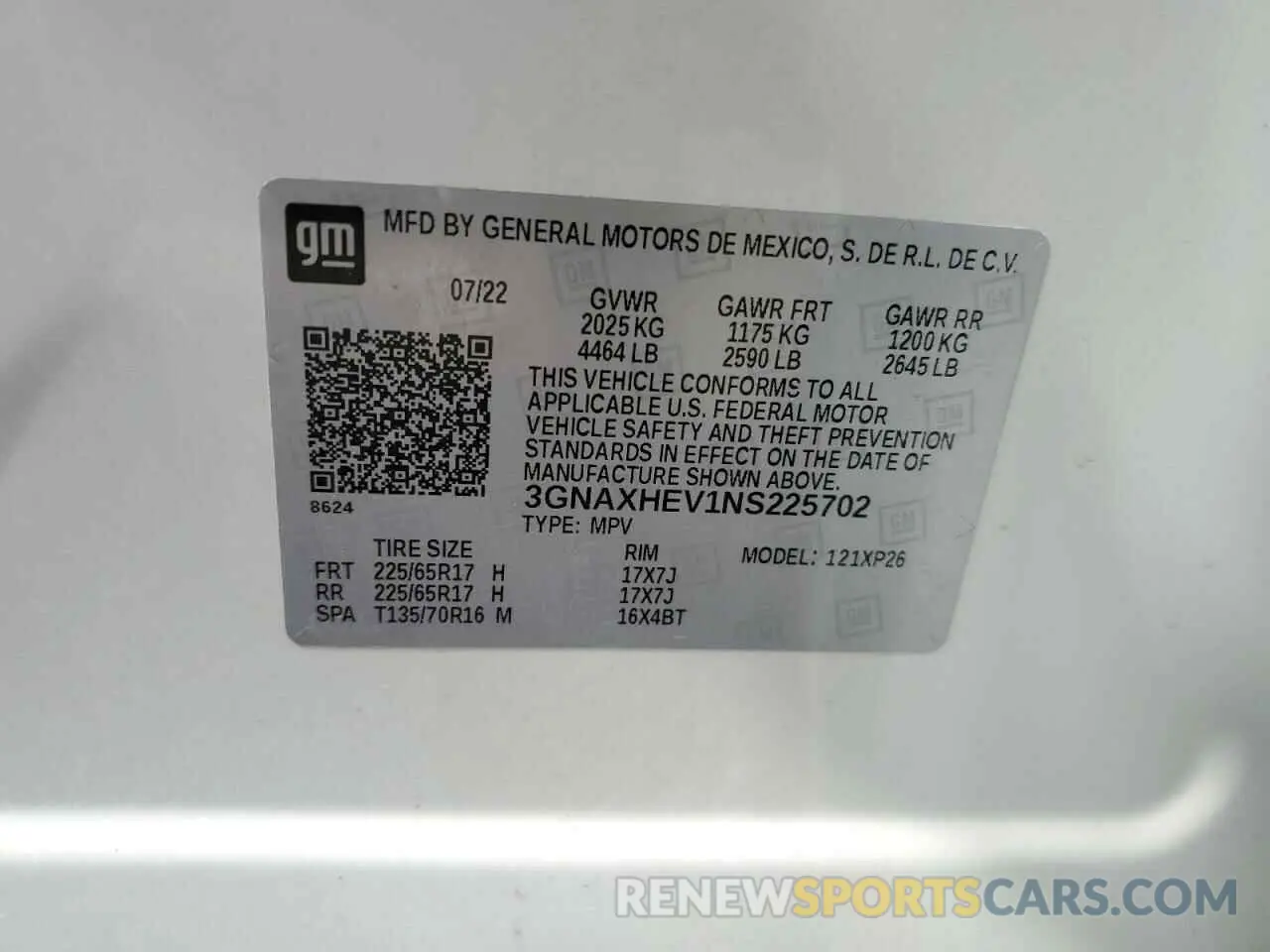 13 Photograph of a damaged car 3GNAXHEV1NS225702 CHEVROLET EQUINOX 2022