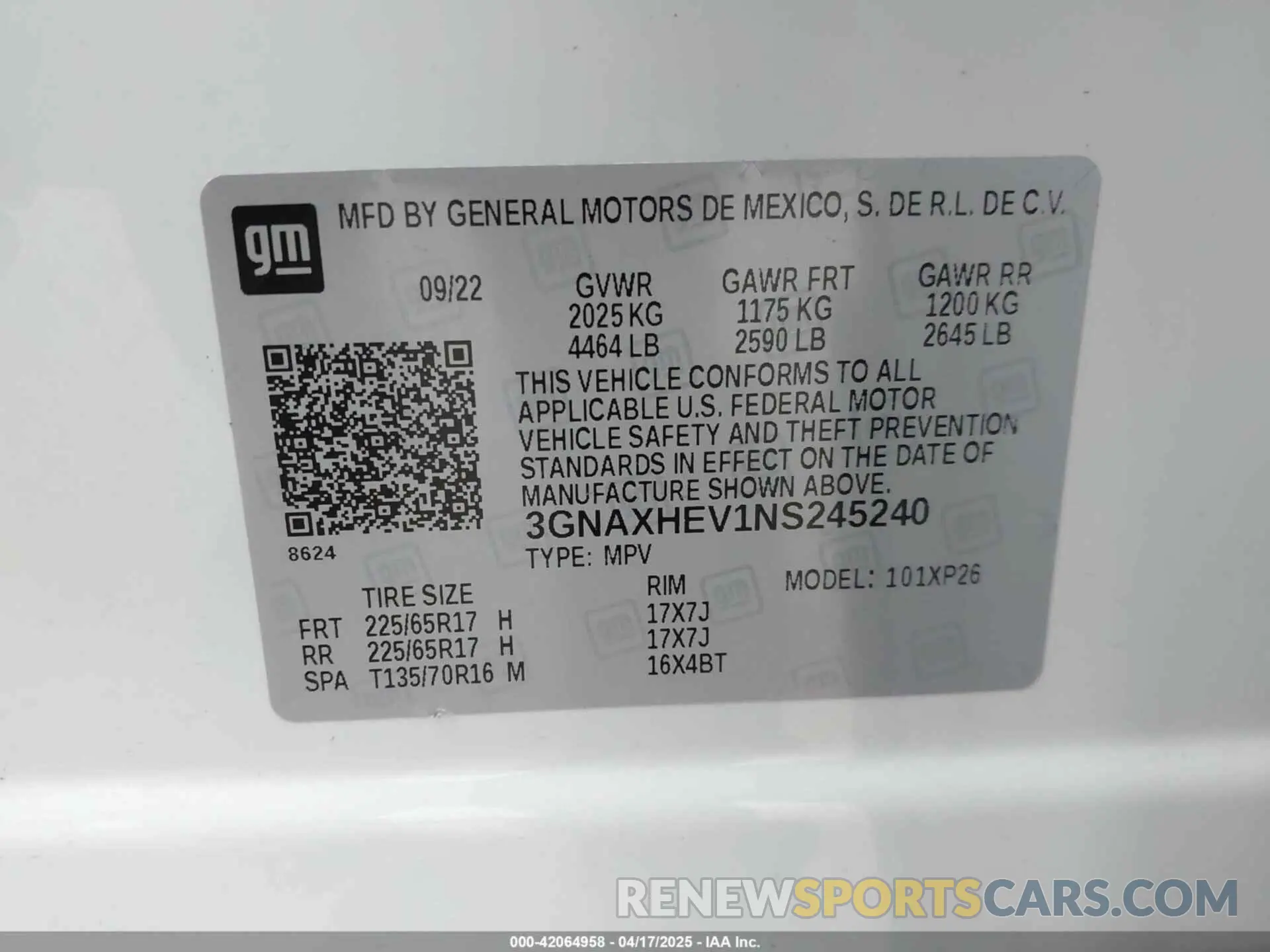 9 Photograph of a damaged car 3GNAXHEV1NS245240 CHEVROLET EQUINOX 2022