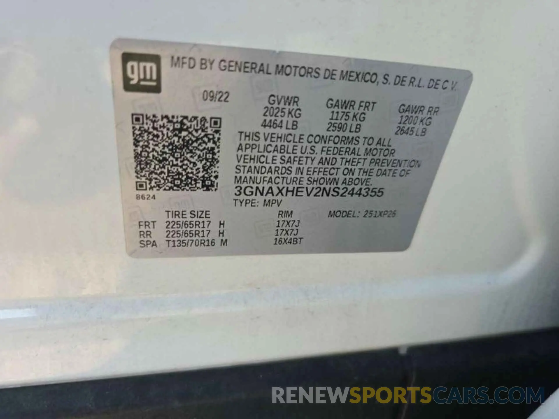 2 Photograph of a damaged car 3GNAXHEV2NS244355 CHEVROLET EQUINOX 2022