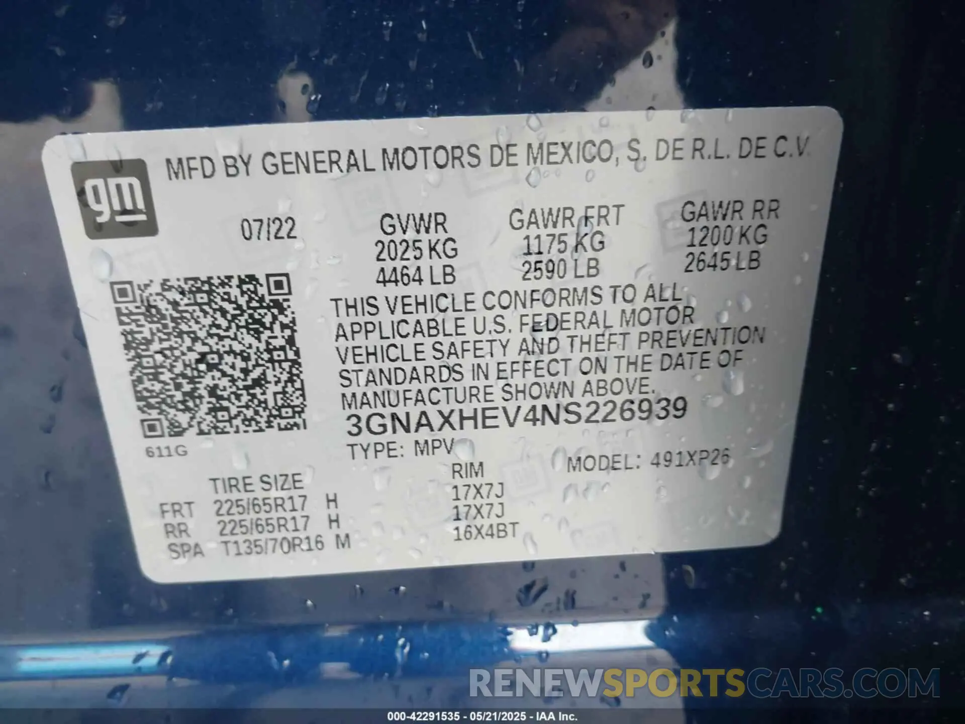 9 Photograph of a damaged car 3GNAXHEV4NS226939 CHEVROLET EQUINOX 2022