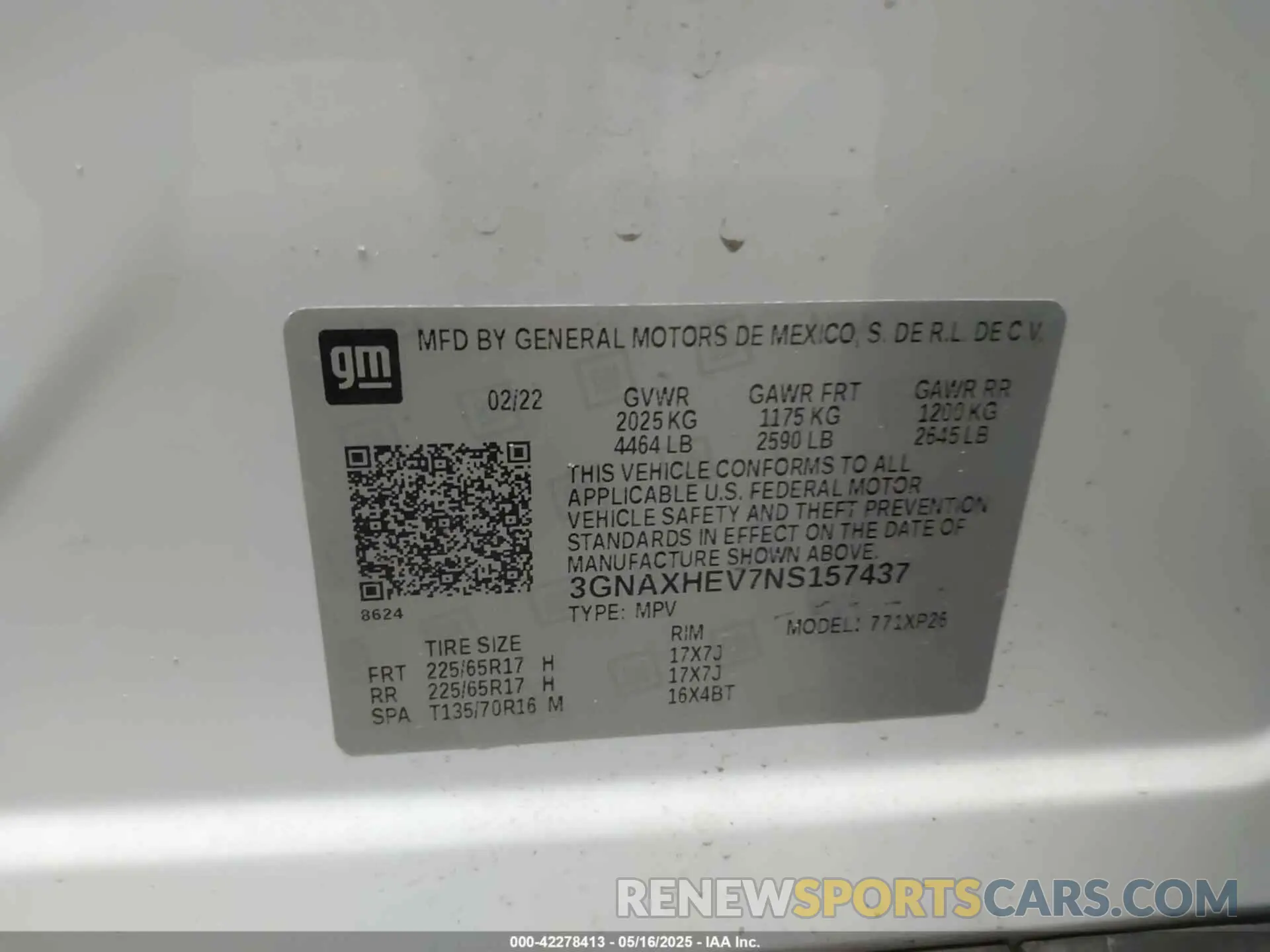 9 Photograph of a damaged car 3GNAXHEV7NS157437 CHEVROLET EQUINOX 2022
