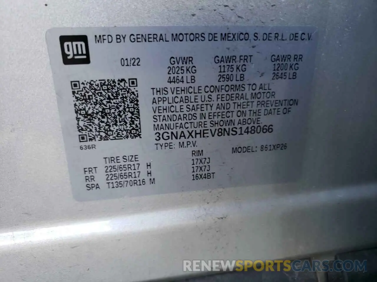 12 Photograph of a damaged car 3GNAXHEV8NS148066 CHEVROLET EQUINOX 2022