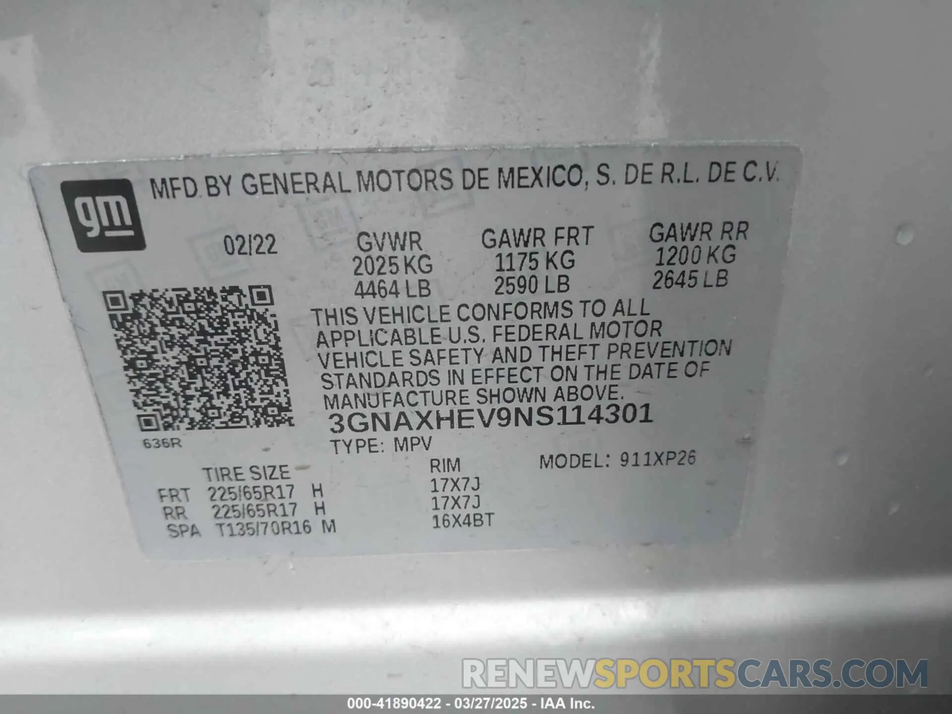 9 Photograph of a damaged car 3GNAXHEV9NS114301 CHEVROLET EQUINOX 2022