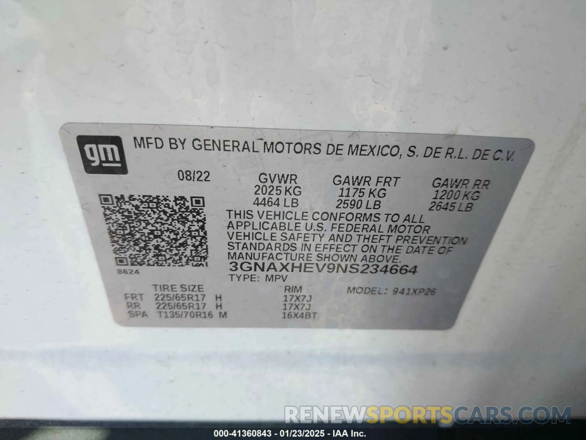 9 Photograph of a damaged car 3GNAXHEV9NS234664 CHEVROLET EQUINOX 2022