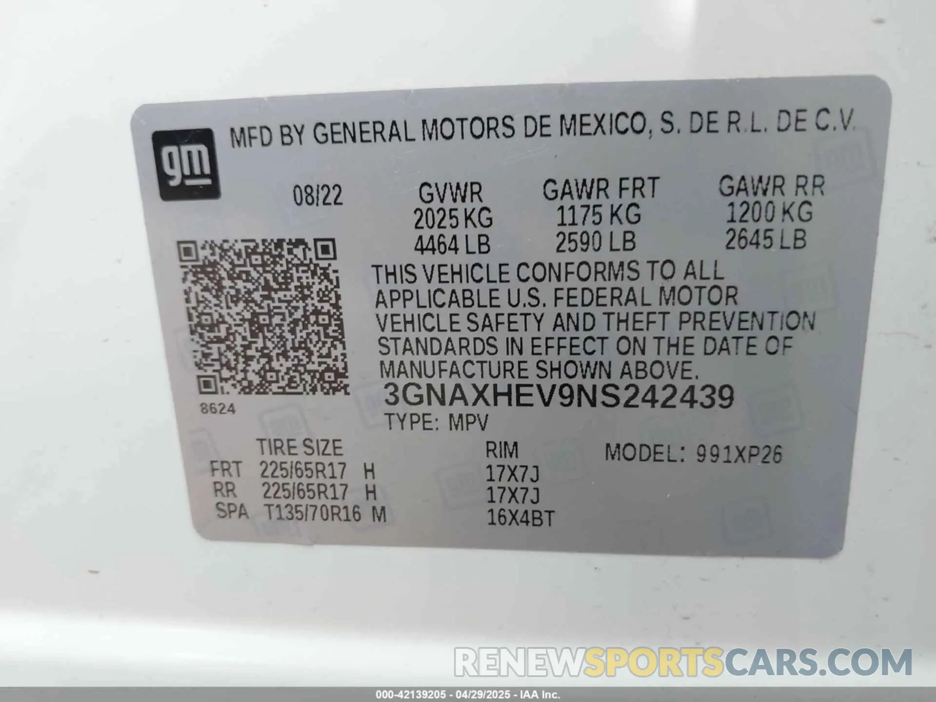 9 Photograph of a damaged car 3GNAXHEV9NS242439 CHEVROLET EQUINOX 2022