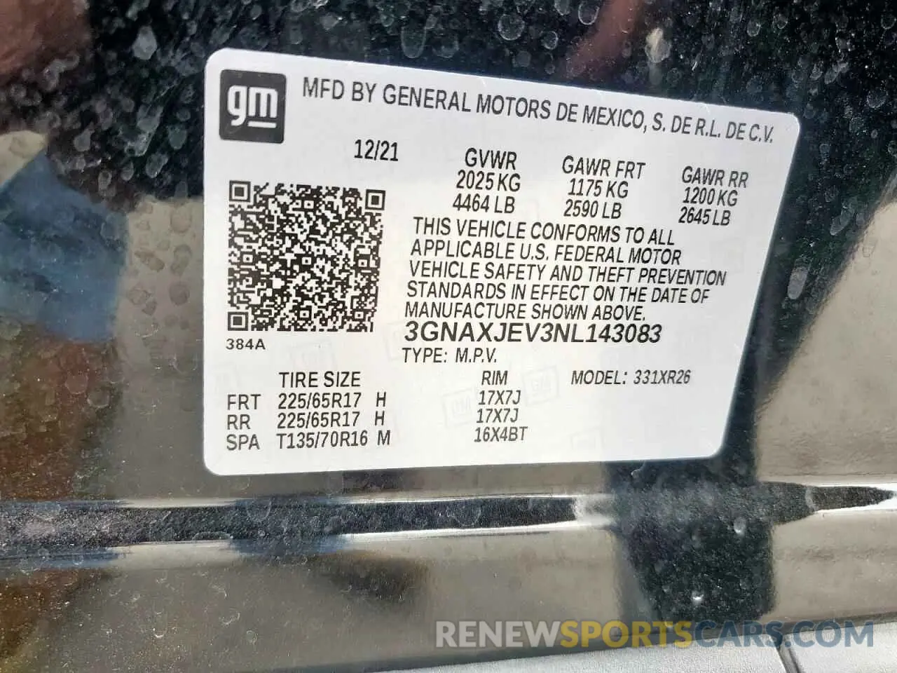 14 Photograph of a damaged car 3GNAXJEV3NL143083 CHEVROLET EQUINOX 2022
