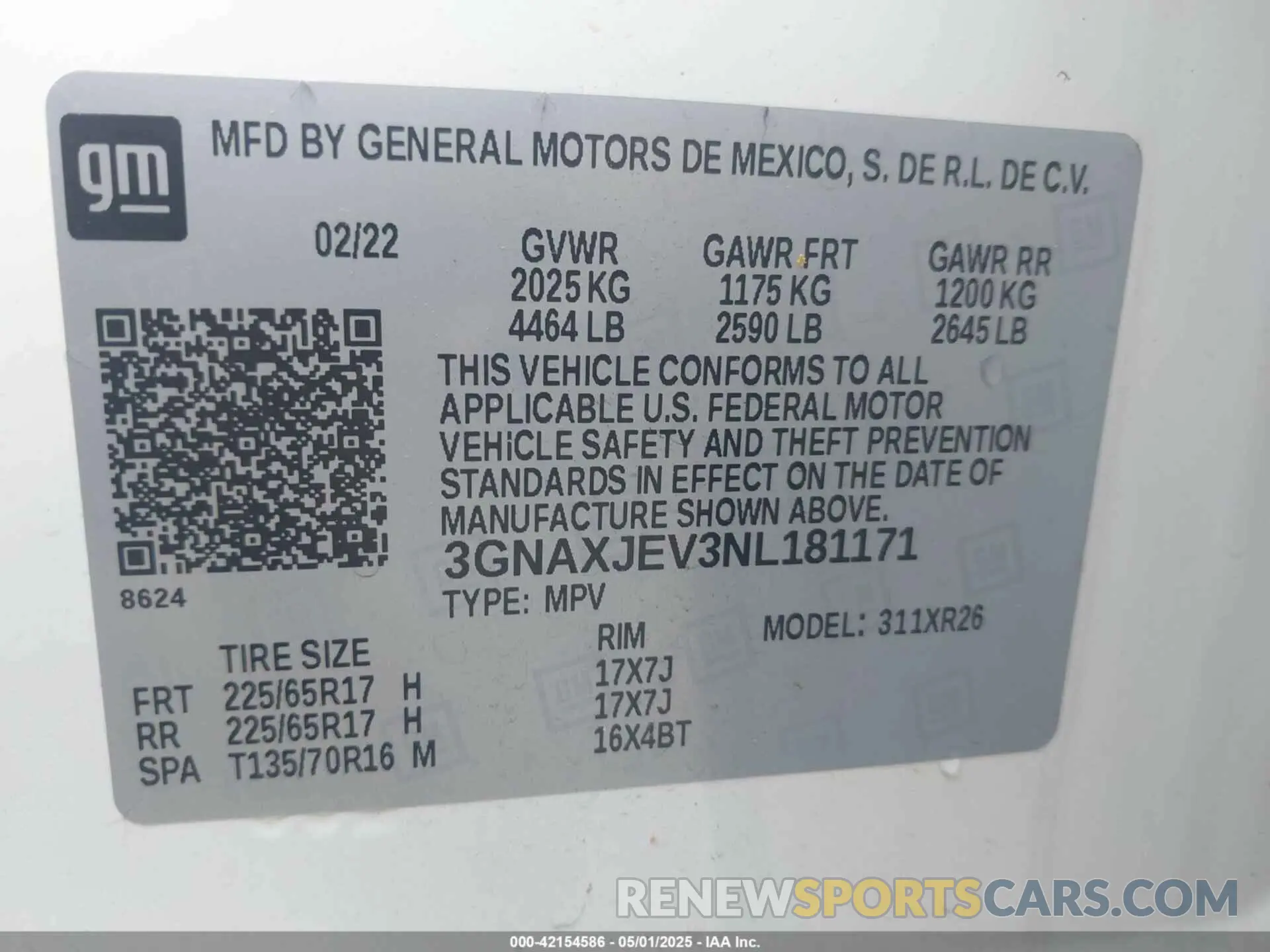 9 Photograph of a damaged car 3GNAXJEV3NL181171 CHEVROLET EQUINOX 2022