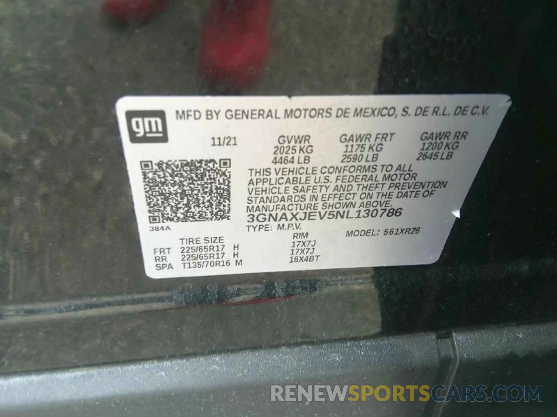 7 Photograph of a damaged car 3GNAXJEV5NL130786 CHEVROLET EQUINOX 2022