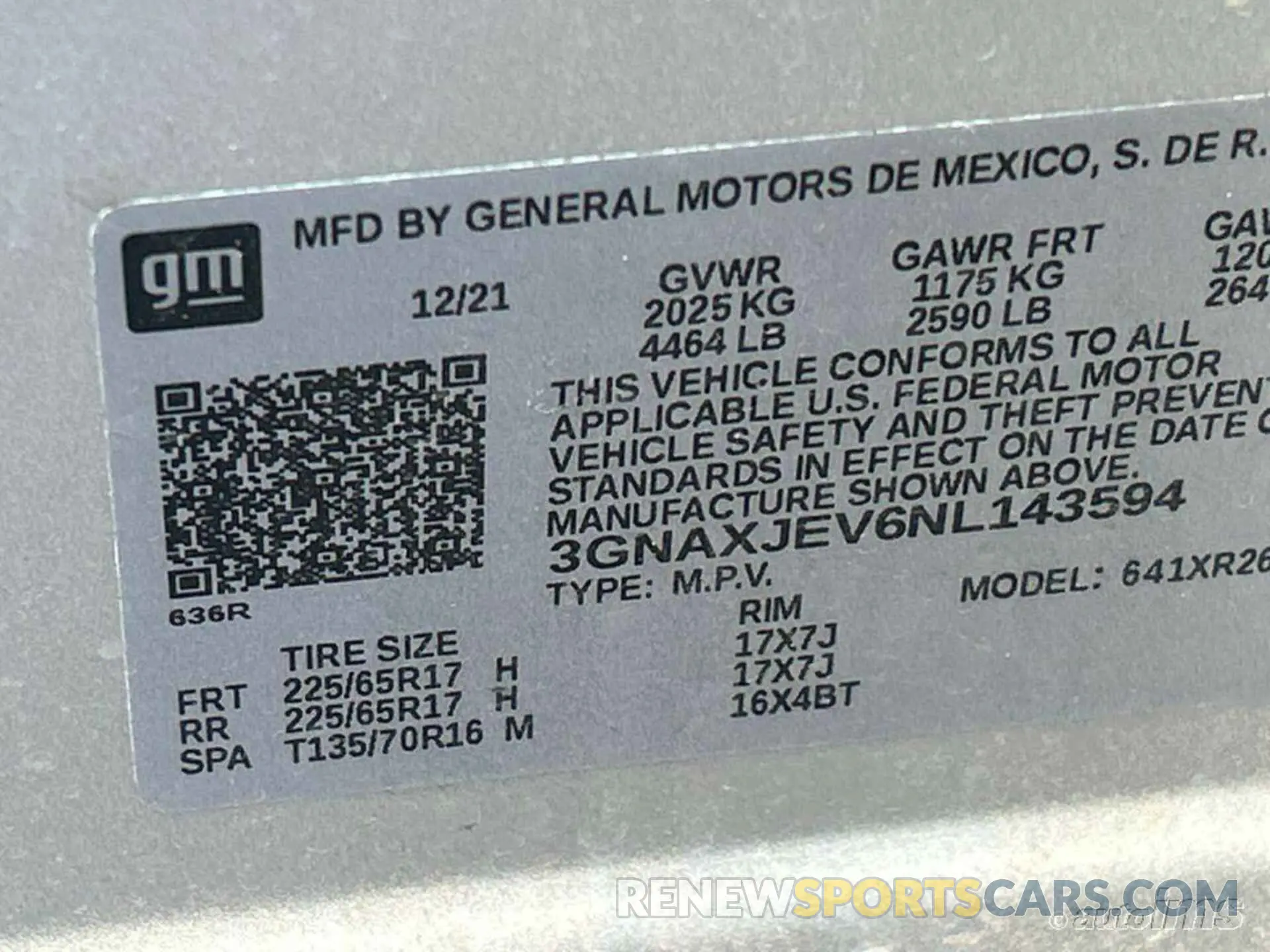 14 Photograph of a damaged car 3GNAXJEV6NL143594 CHEVROLET EQUINOX 2022