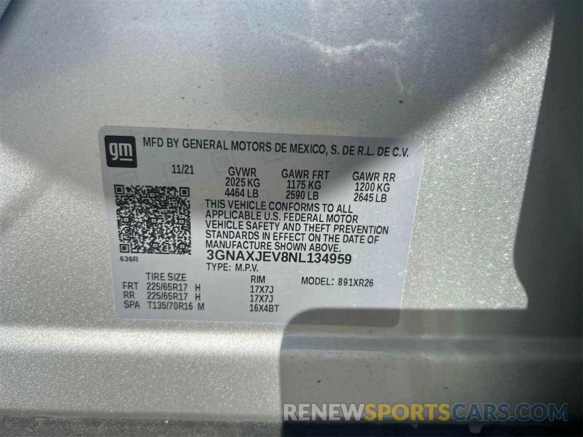 6 Photograph of a damaged car 3GNAXJEV8NL134959 CHEVROLET EQUINOX 2022