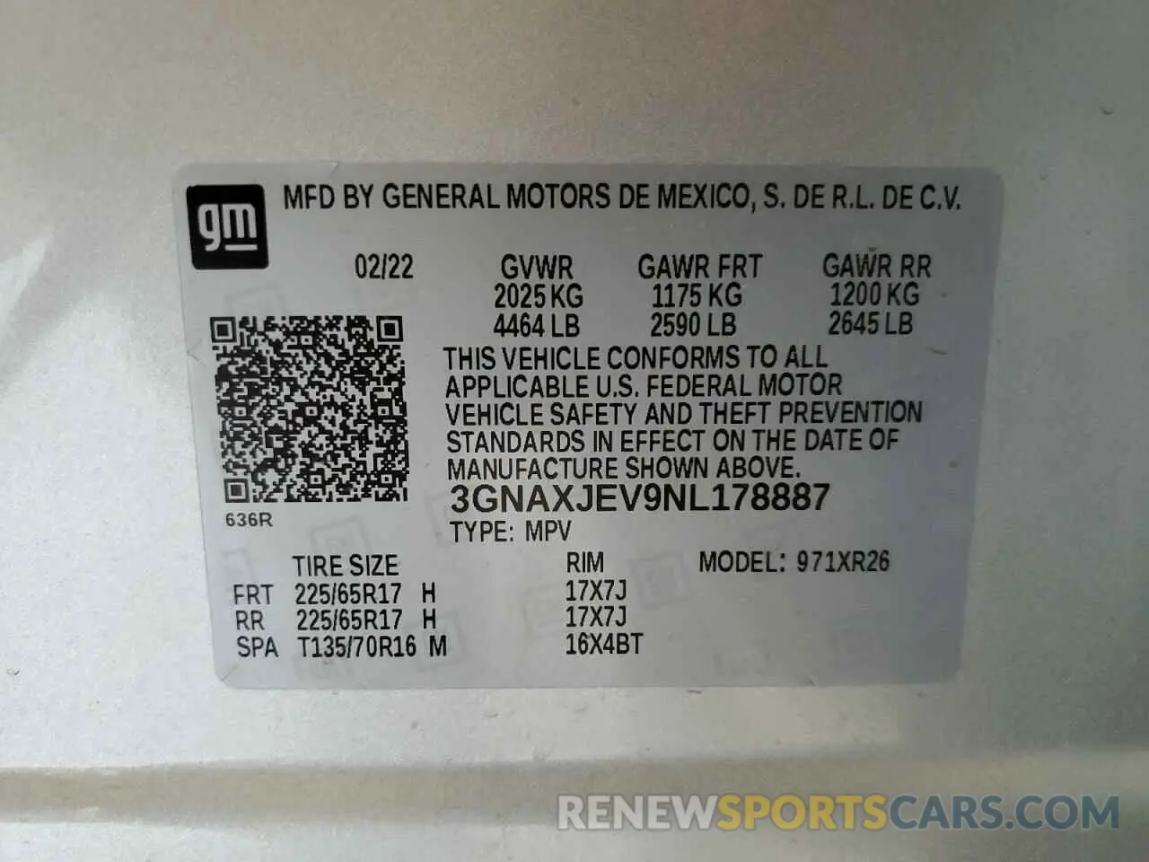 13 Photograph of a damaged car 3GNAXJEV9NL178887 CHEVROLET EQUINOX 2022