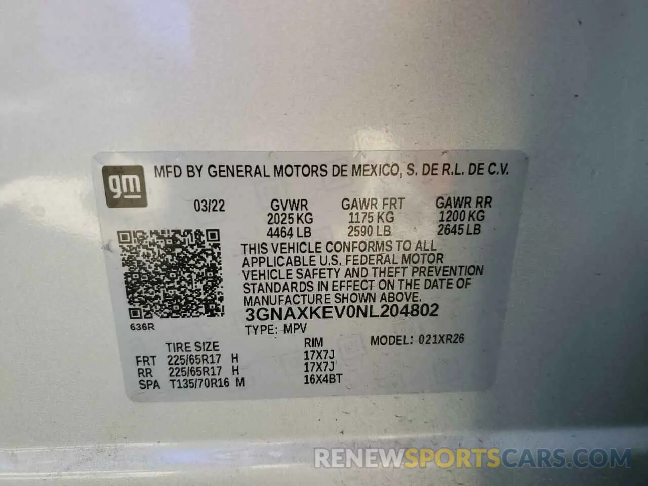 13 Photograph of a damaged car 3GNAXKEV0NL204802 CHEVROLET EQUINOX 2022