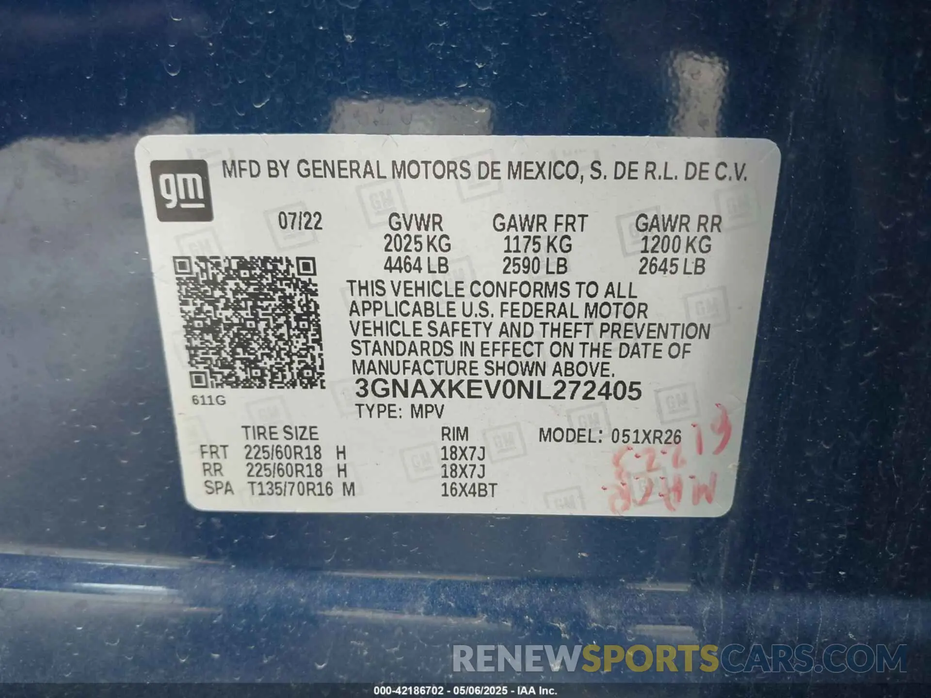 9 Photograph of a damaged car 3GNAXKEV0NL272405 CHEVROLET EQUINOX 2022