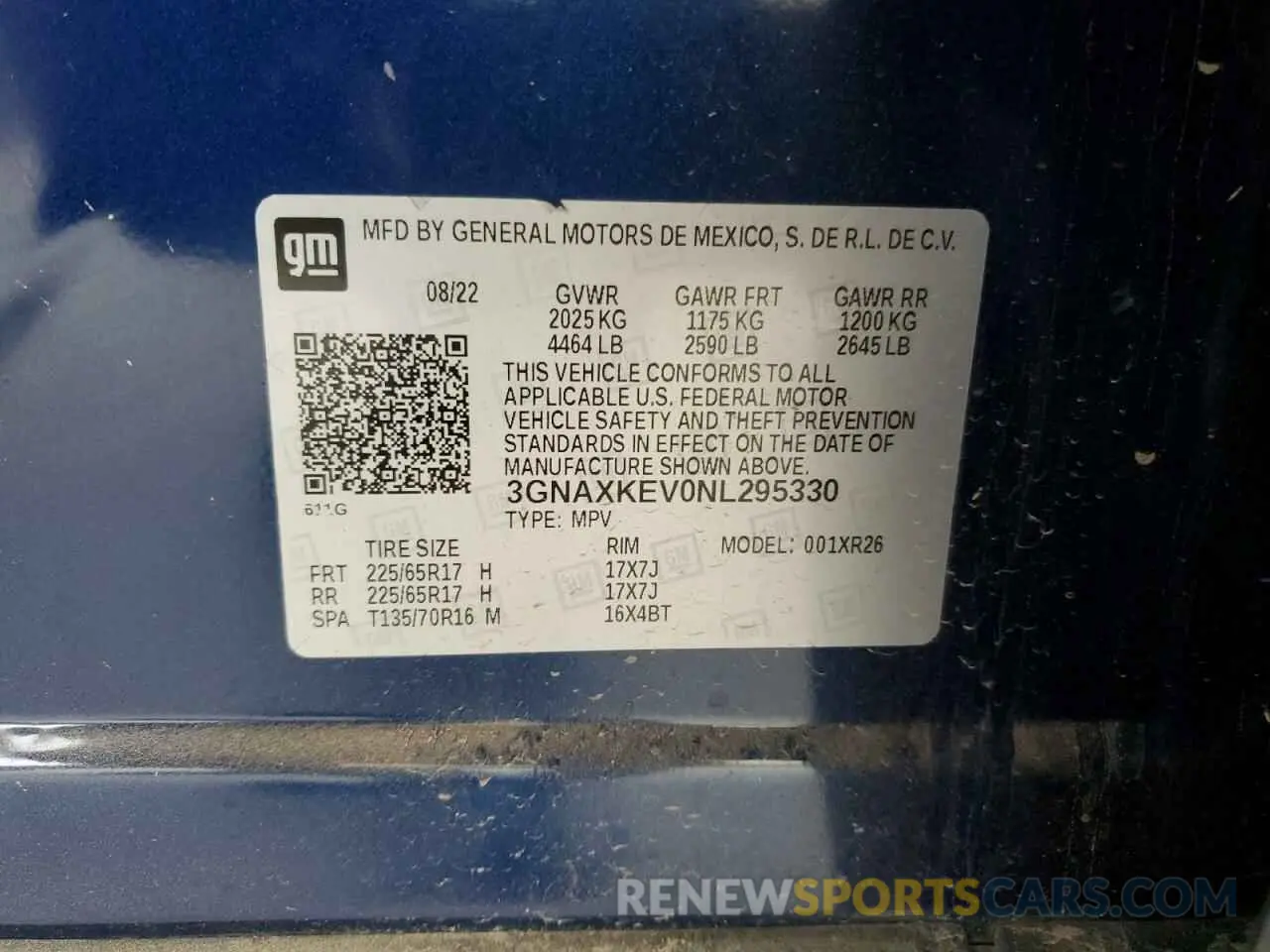 13 Photograph of a damaged car 3GNAXKEV0NL295330 CHEVROLET EQUINOX 2022