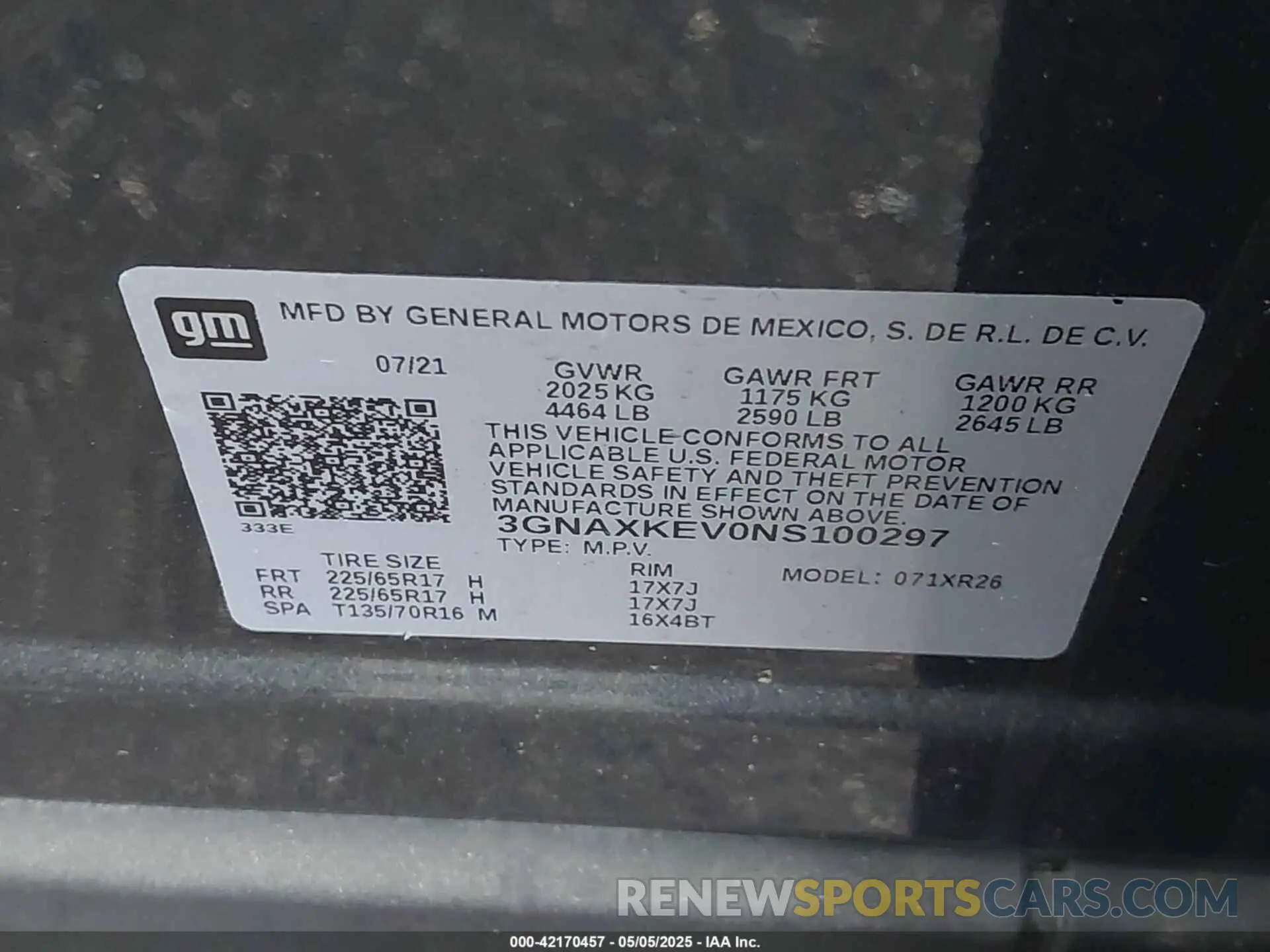 9 Photograph of a damaged car 3GNAXKEV0NS100297 CHEVROLET EQUINOX 2022