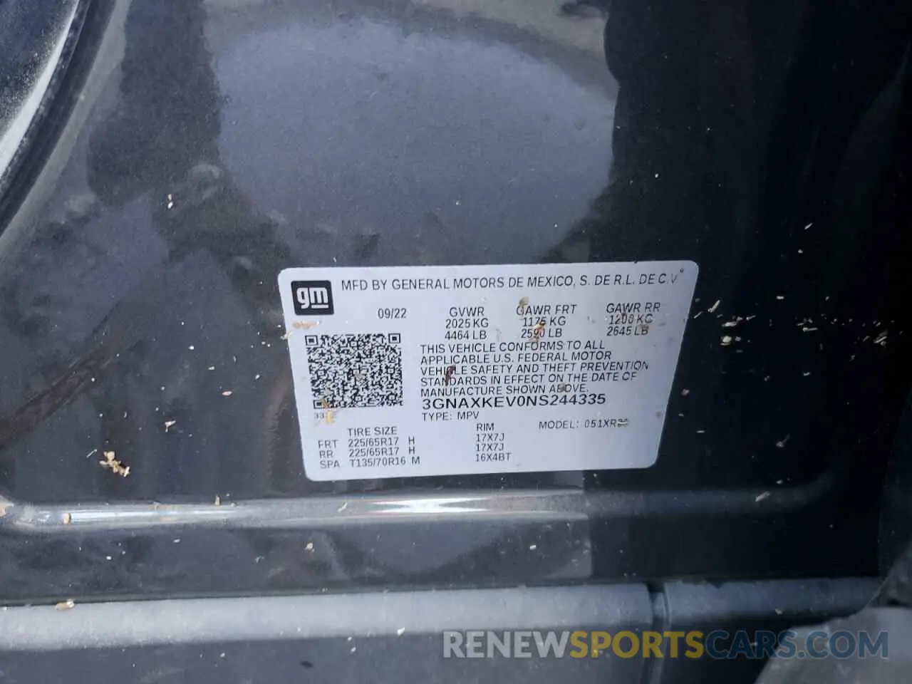 13 Photograph of a damaged car 3GNAXKEV0NS244335 CHEVROLET EQUINOX 2022