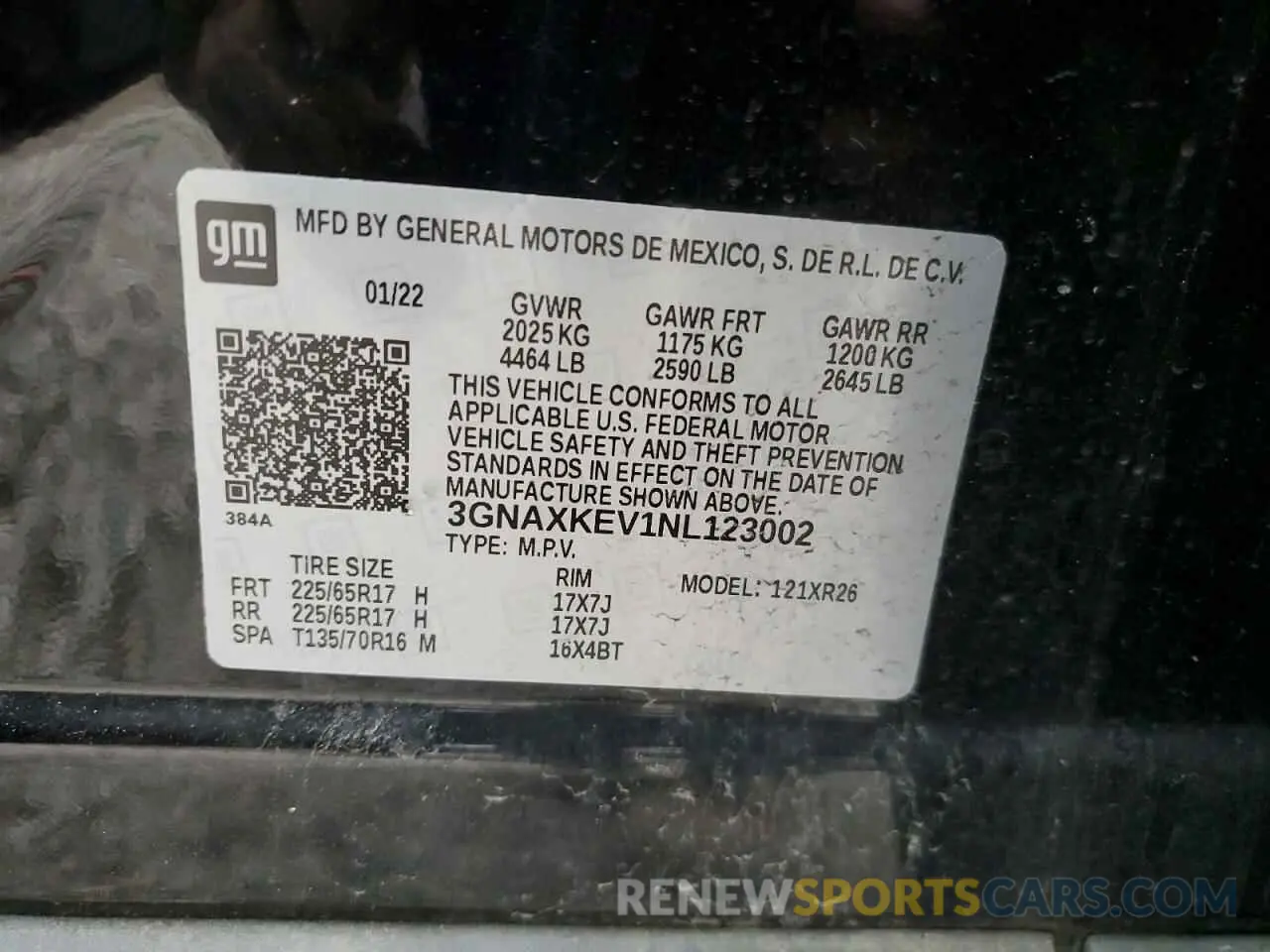 14 Photograph of a damaged car 3GNAXKEV1NL123002 CHEVROLET EQUINOX 2022