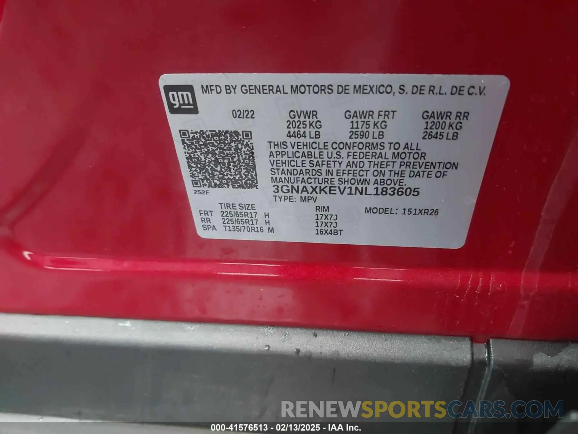 9 Photograph of a damaged car 3GNAXKEV1NL183605 CHEVROLET EQUINOX 2022