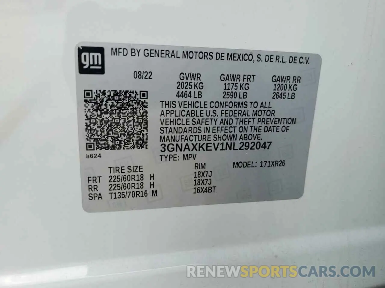13 Photograph of a damaged car 3GNAXKEV1NL292047 CHEVROLET EQUINOX 2022