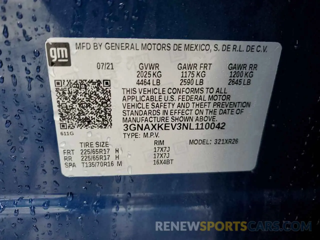 13 Photograph of a damaged car 3GNAXKEV3NL110042 CHEVROLET EQUINOX 2022