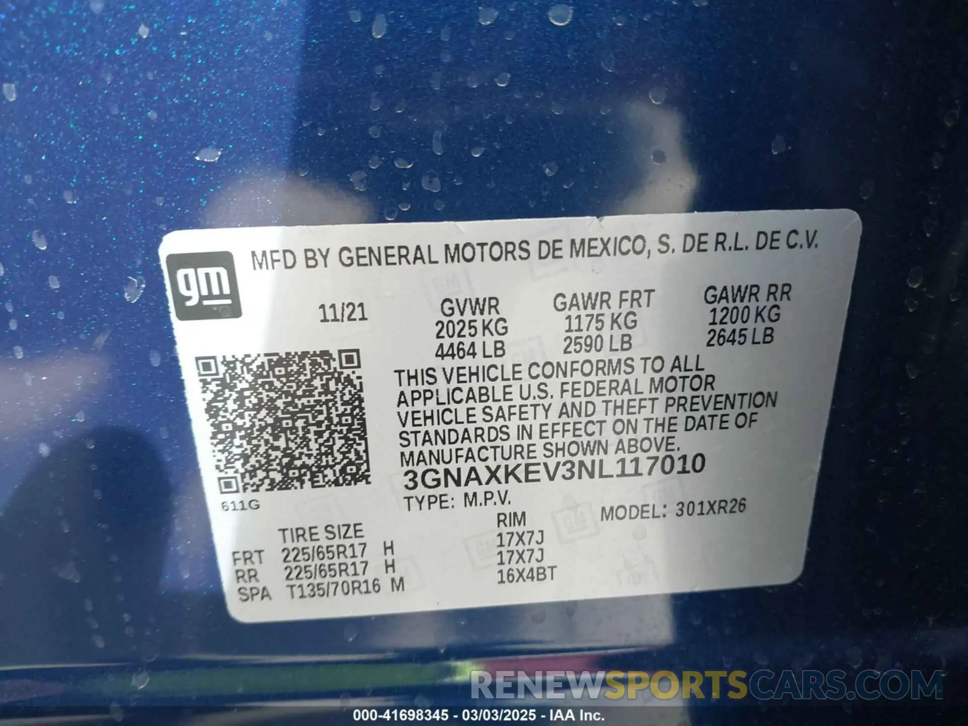 9 Photograph of a damaged car 3GNAXKEV3NL117010 CHEVROLET EQUINOX 2022