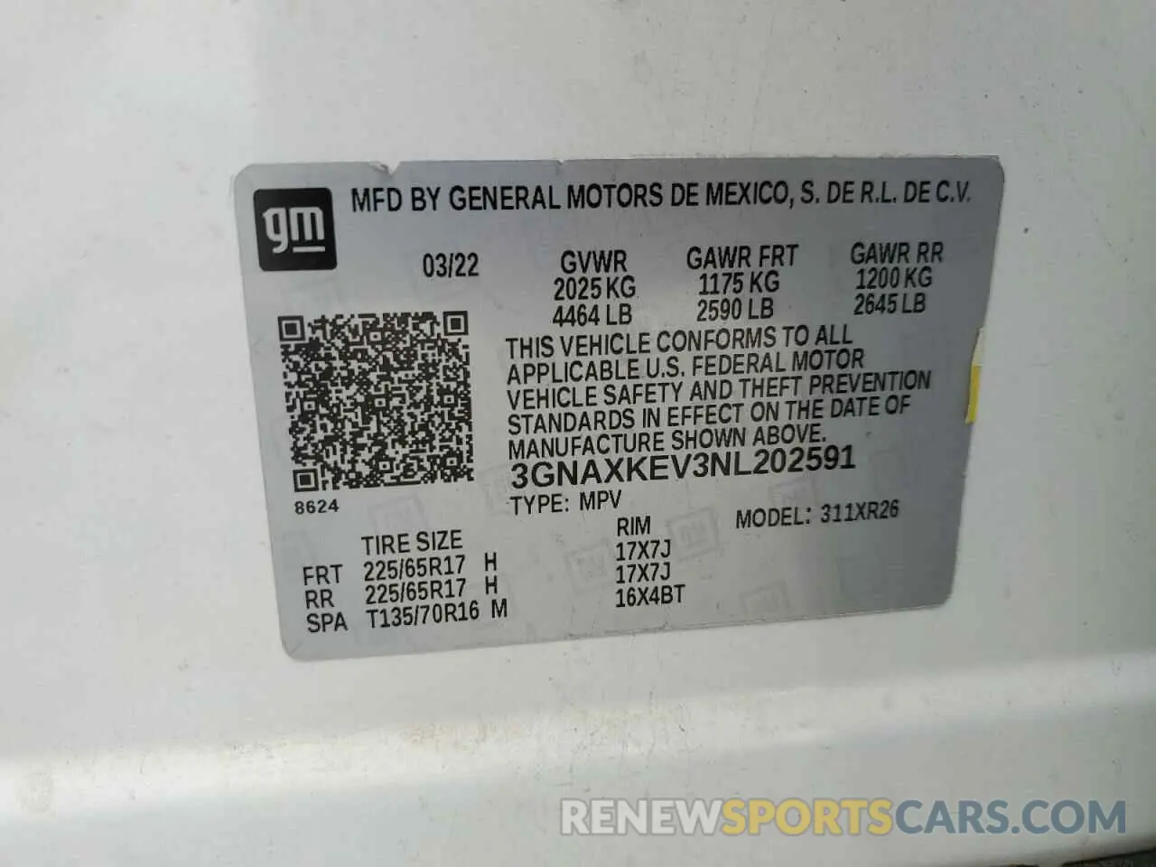 13 Photograph of a damaged car 3GNAXKEV3NL202591 CHEVROLET EQUINOX 2022