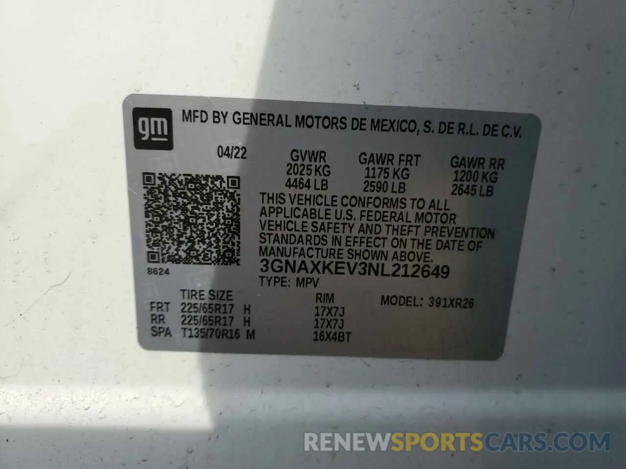 13 Photograph of a damaged car 3GNAXKEV3NL212649 CHEVROLET EQUINOX 2022