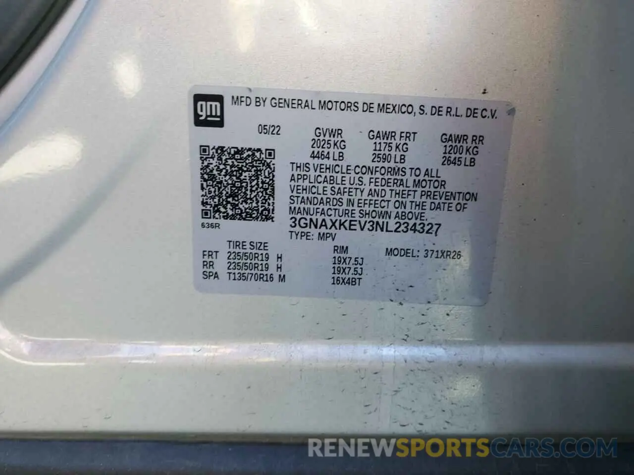 15 Photograph of a damaged car 3GNAXKEV3NL234327 CHEVROLET EQUINOX 2022