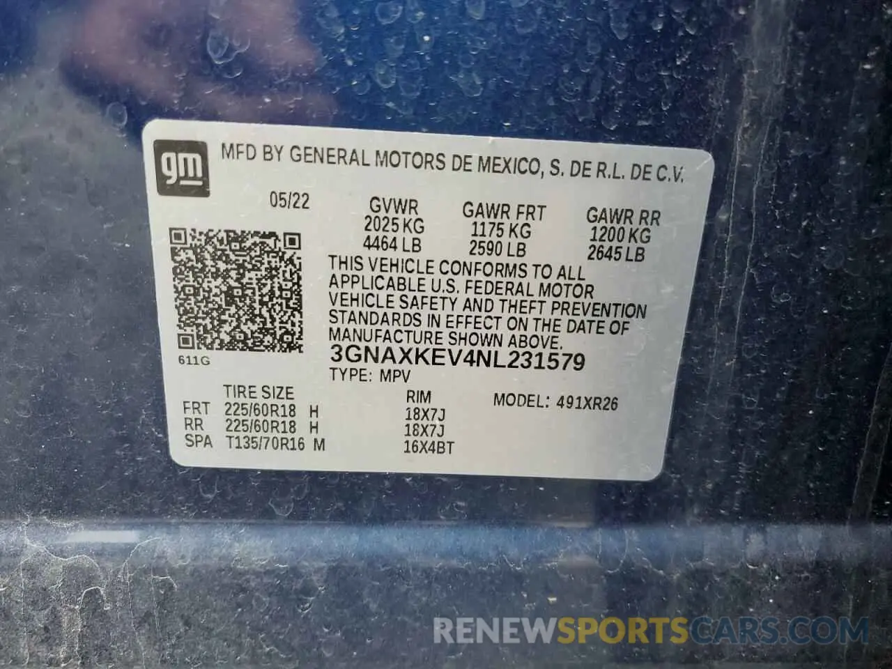 13 Photograph of a damaged car 3GNAXKEV4NL231579 CHEVROLET EQUINOX 2022