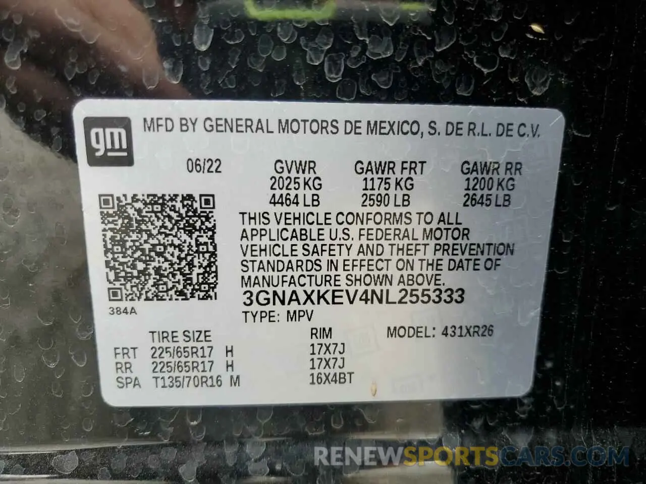 13 Photograph of a damaged car 3GNAXKEV4NL255333 CHEVROLET EQUINOX 2022