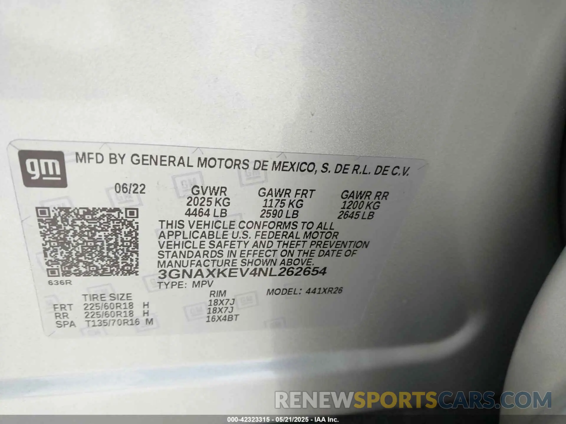 9 Photograph of a damaged car 3GNAXKEV4NL262654 CHEVROLET EQUINOX 2022